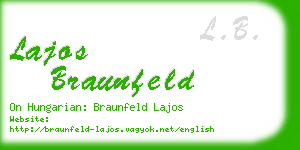 lajos braunfeld business card